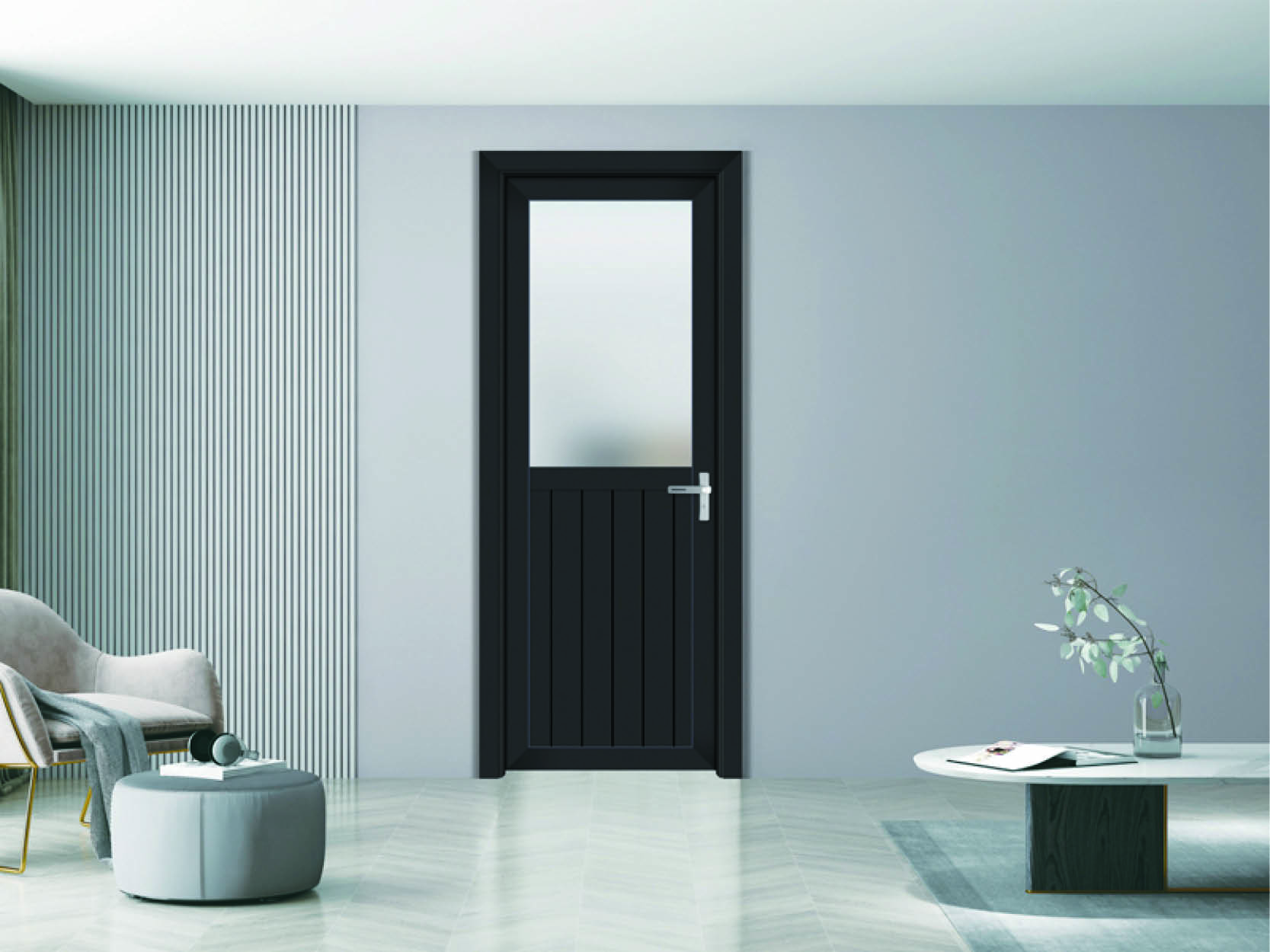 Single glass with half buckle plate swing door  aluminum profile