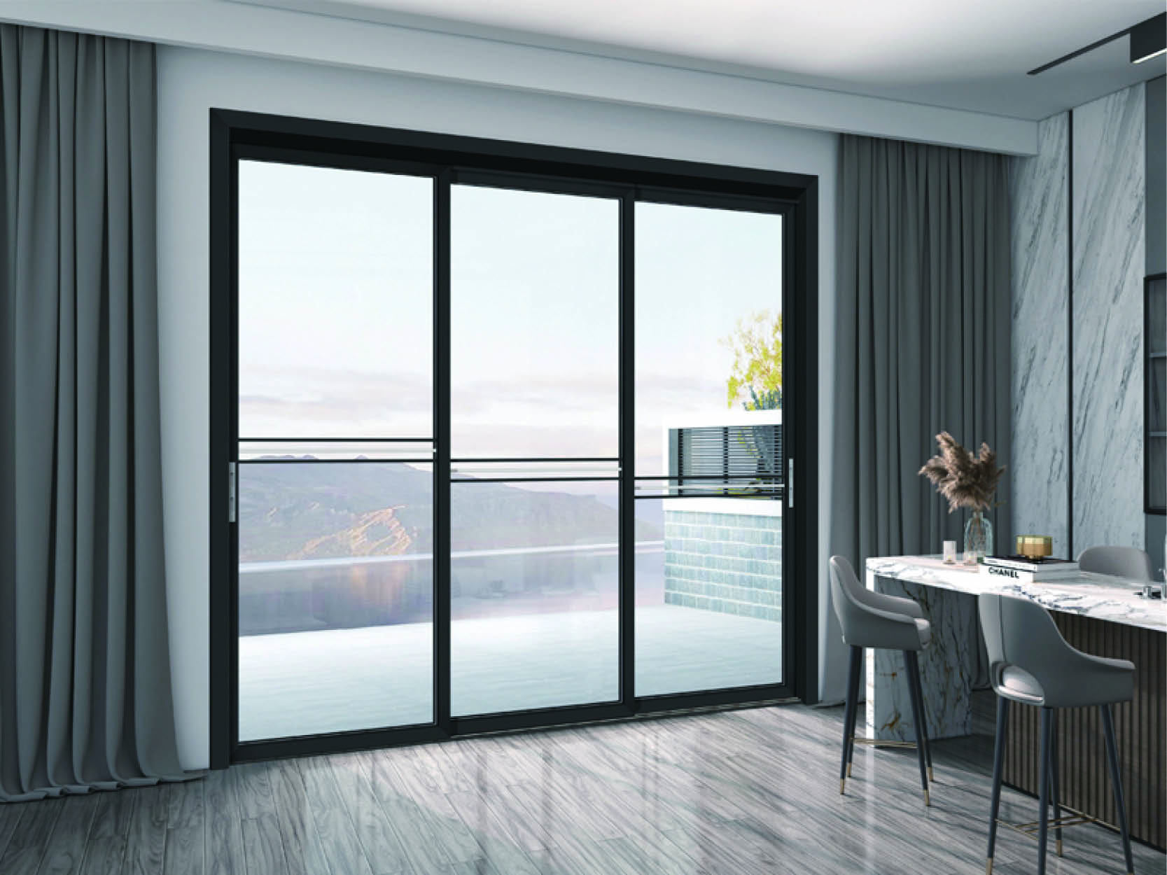 40*65 Narrow sliding door aluminum profile